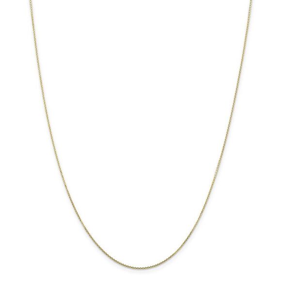 0.8mm 10k Yellow Gold Solid Diamond Cut Cable Chain Necklace, 16 Inch - Picture 3 of 8
